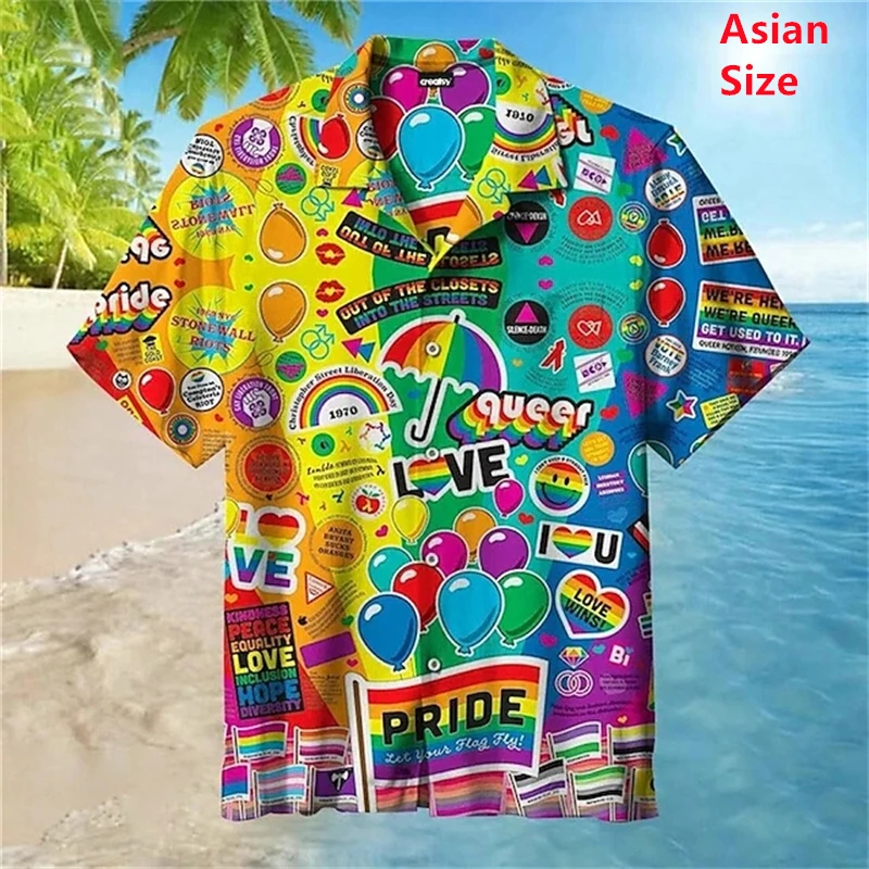 LGBT Gay Pride Hawaiian Man Shirt Summer Street Wear 3d Printed Shirts For Women Love Is Love Button Short Sleeves Y2k Blouse
LGBT Gay Pride Hawaiian Man Shirt Summer Street Wear 3d Printed Shirts For Women Love Is Love Button Short Sleeves Y2k Blouse