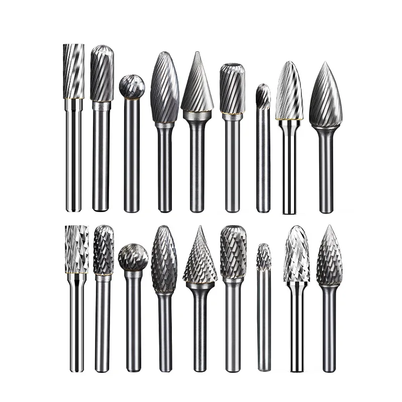 Hard alloy rotary files, single and double grain woodworking metal polishing files, electric grinding heads
Hard alloy rotary files, single and double grain woodworking metal polishing files, electric grinding heads