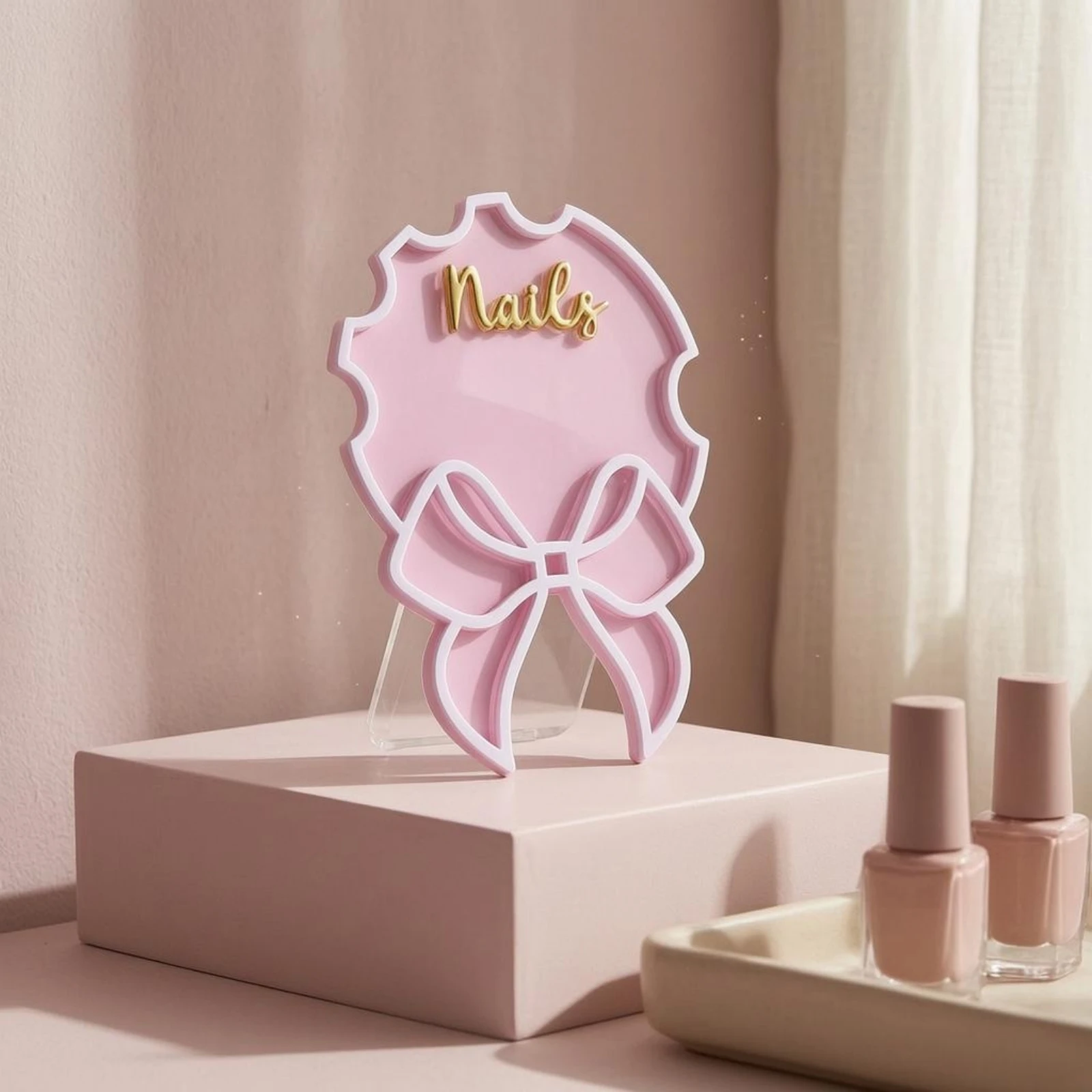 Acrylic Nail Display Board Scalloped Edge Bow-Shaped Nail Display Board Manicure Reference Sign Decorative Beauty Accessory
Acrylic Nail Display Board Scalloped Edge Bow-Shaped Nail Display Board Manicure Reference Sign Decorative Beauty Accessory