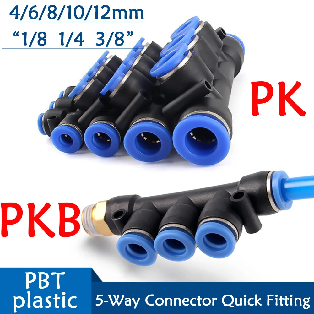 4-12mm PK/PKB Threaded Pneumatic 5-Way Connector Quick Fitting Pneumatic Connector Push In Fit For Air/Water Tube Pipe Fitting
4-12mm PK/PKB Threaded Pneumatic 5-Way Connector Quick Fitting Pneumatic Connector Push In Fit For Air/Water Tube Pipe Fitting