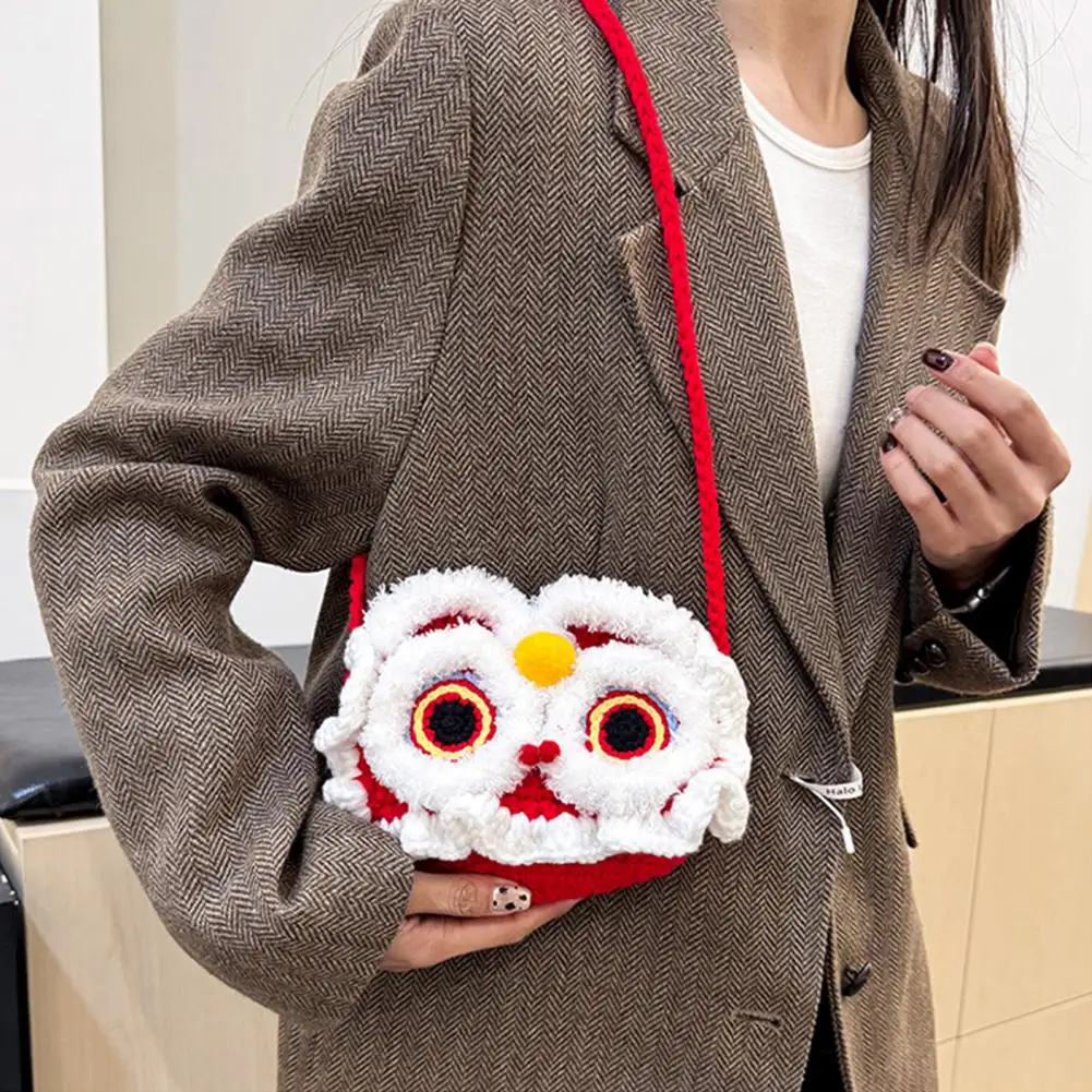 Crochet Shoulder Bag Cute Chinese Lion Phone Bag, Red Lion Kids Knit Bag, Crossbody Purse for Adults Children
Crochet Shoulder Bag Cute Chinese Lion Phone Bag, Red Lion Kids Knit Bag, Crossbody Purse for Adults Children