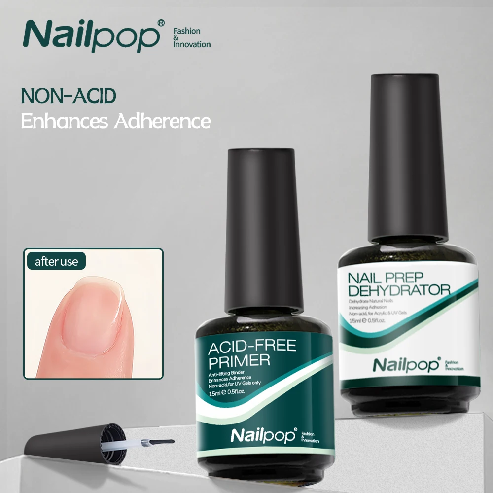 Nailpop Nail Dehydrator and Primer Acid Free Natural Nail Prep for Acrylic and UV Gel Nail Polish Fast Dry Superior Bonding Set
Nailpop Nail Dehydrator and Primer Acid Free Natural Nail Prep for Acrylic and UV Gel Nail Polish Fast Dry Superior Bonding Set