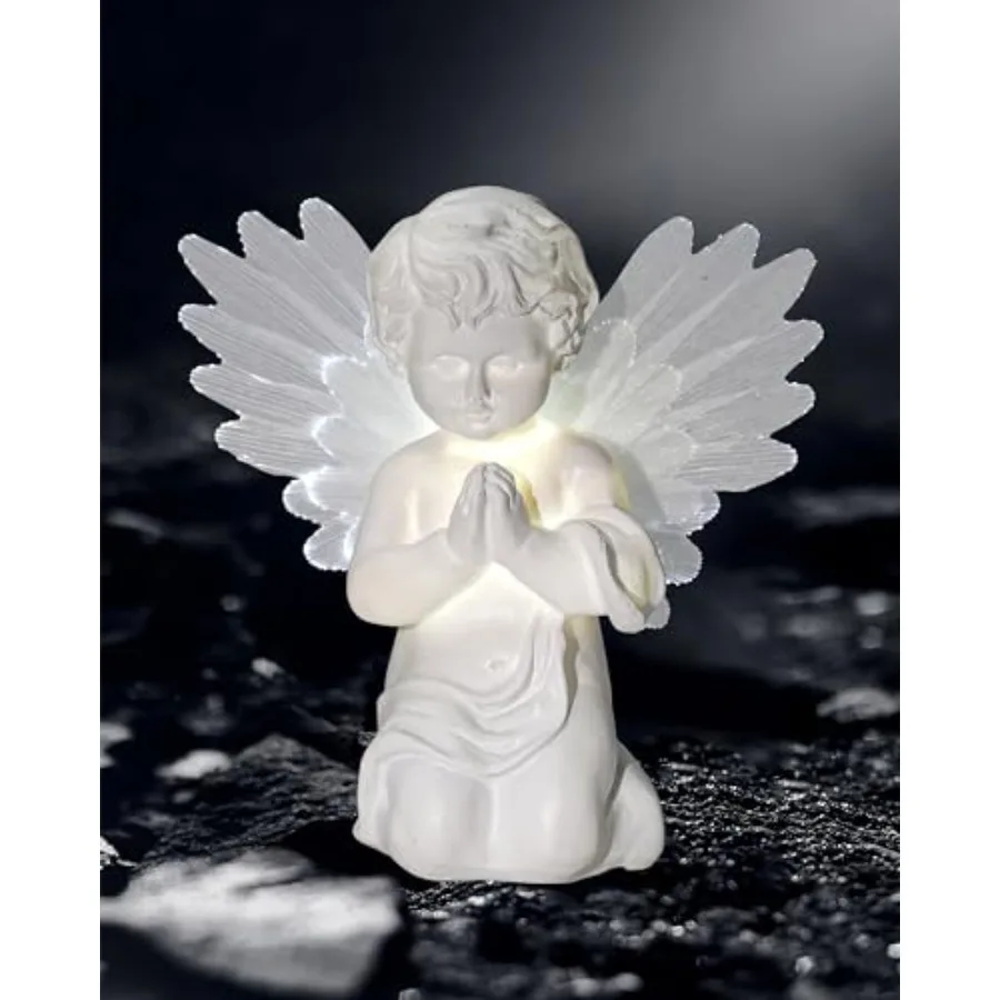 Solar Praying Cherub Light with Fibre Optic Wings - 7.1'' Sympathy Remembrance Memorial Gift for Grave Ornaments Garden Decor
Solar Praying Cherub Light with Fibre Optic Wings - 7.1'' Sympathy Remembrance Memorial Gift for Grave Ornaments Garden Decor