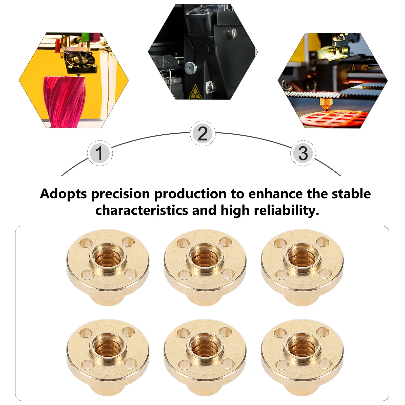 6Pcs 3D Printer Nuts Copper T8 Trapezoidal Screw Nut Precision Engineered Smooth Quiet Operation Low Maintenance 3D Printing
6Pcs 3D Printer Nuts Copper T8 Trapezoidal Screw Nut Precision Engineered Smooth Quiet Operation Low Maintenance 3D Printing