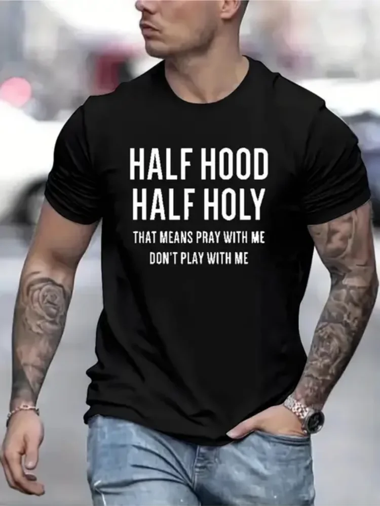 HalfHood Half Holy Men's Graphic T-Shirt - Bold Letter Print 100% Cotton Lightweight Breathable Regular Fit Short Sleeve Tee f
HalfHood Half Holy Men's Graphic T-Shirt - Bold Letter Print 100% Cotton Lightweight Breathable Regular Fit Short Sleeve Tee f