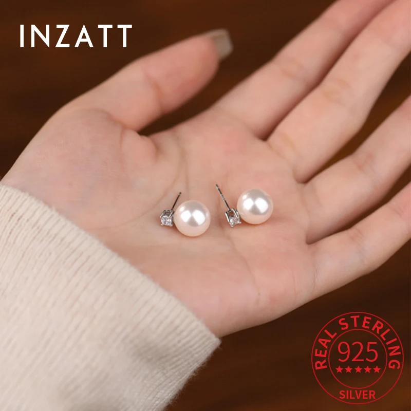 INZATT настоящее серебро 925 пробы с жемчугом и цирконием, элегантные серьги-гвоздики для очаровательных женщин, минималистичные ювелирные изделия, модные аксессуары
INZATT настоящее серебро 925 пробы с жемчугом и цирконием, элегантные серьги-гвоздики для очаровательных женщин, минималистичные ювелирные изделия, модные аксессуары
