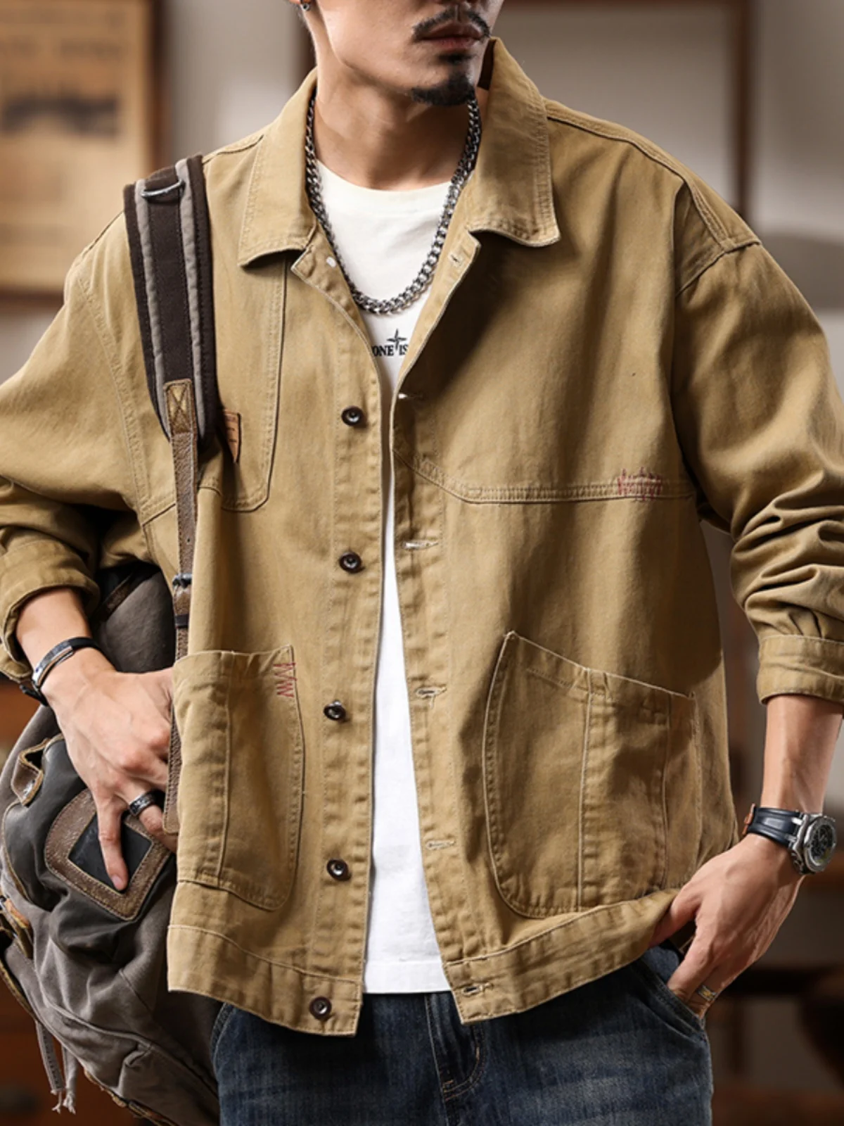 Loose Fit Pure Cotton Casual Jacket for Men Autumn Winter American Trendy Brand Workwear Coat Spring Summer Style Top
Loose Fit Pure Cotton Casual Jacket for Men Autumn Winter American Trendy Brand Workwear Coat Spring Summer Style Top
