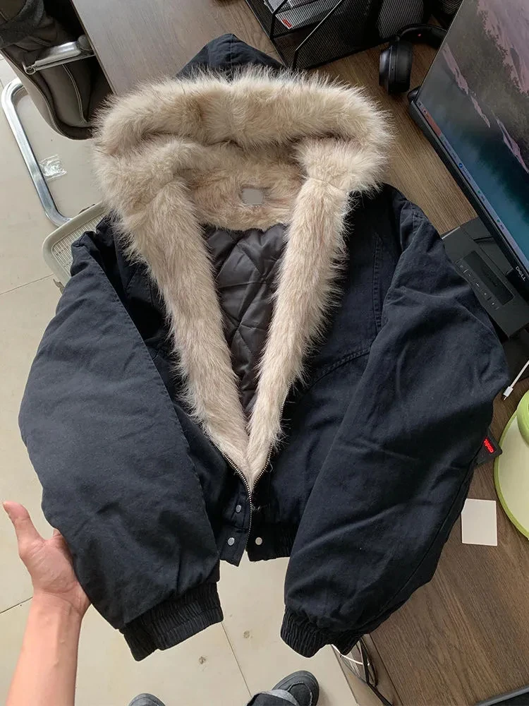 2000s Aesthetic Black Elegant Woman 2025 Winter Y2k Zip Up Hooded Design Harajuku Coat Female Loose Casual Chic Outfits
2000s Aesthetic Black Elegant Woman 2025 Winter Y2k Zip Up Hooded Design Harajuku Coat Female Loose Casual Chic Outfits