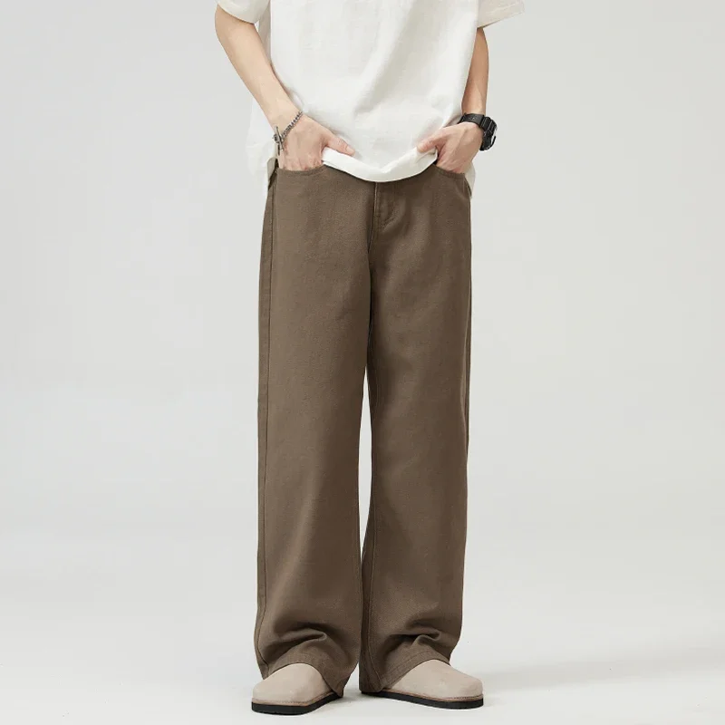 100% Cotton Men's Baggy Straight Jeans Comfortable Soft Casual Pants Fashion Korean White Brown Denim Trousers Male Clothing
100% Cotton Men's Baggy Straight Jeans Comfortable Soft Casual Pants Fashion Korean White Brown Denim Trousers Male Clothing