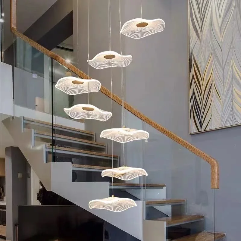 Chandelier Duplex Living Room Stair Large Chandelier Modern Minimalist Creative Lotus Leaf Rotating Pick Empty Loft Lamps
Chandelier Duplex Living Room Stair Large Chandelier Modern Minimalist Creative Lotus Leaf Rotating Pick Empty Loft Lamps