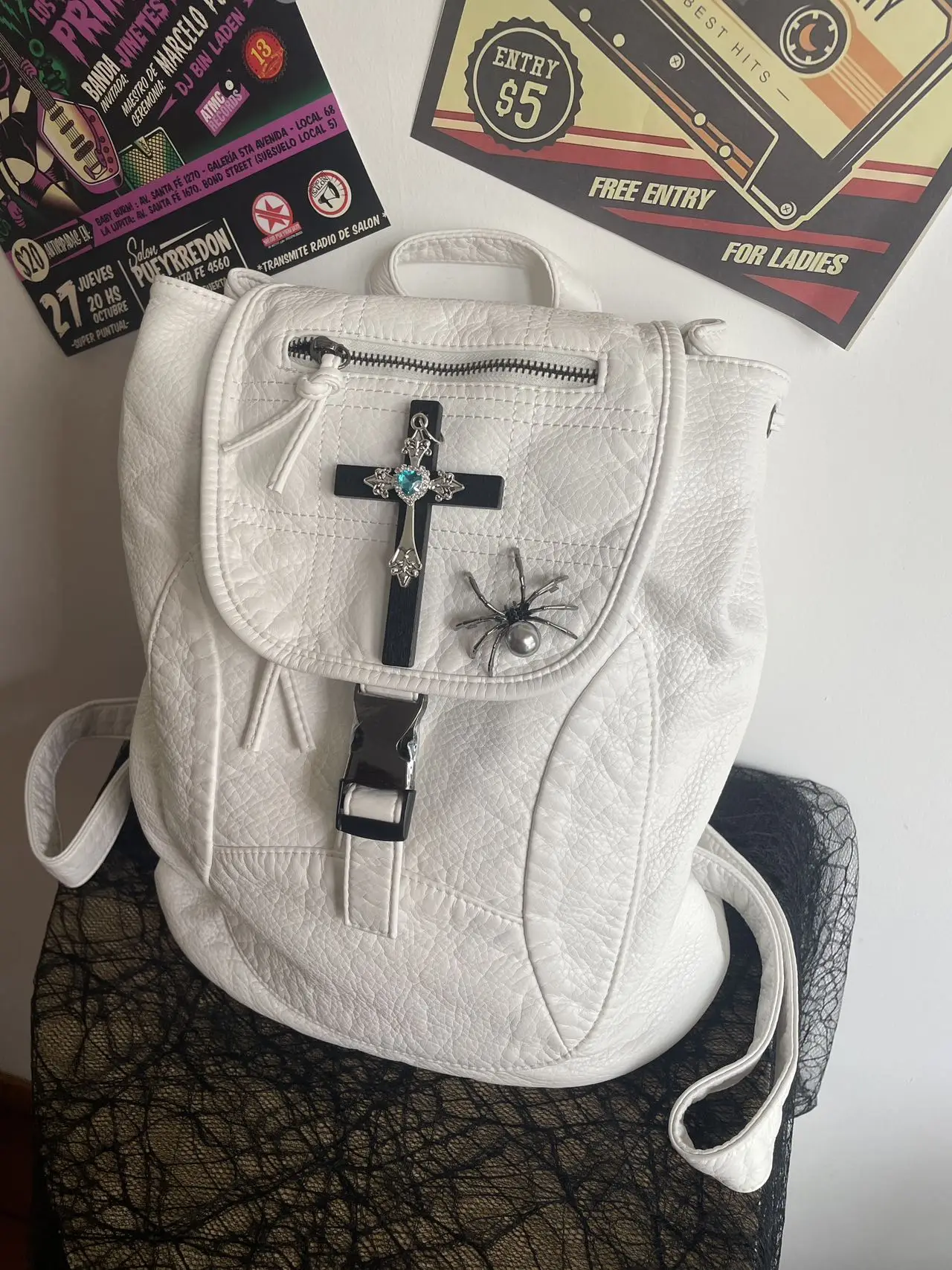 Versatile and Stylish Backpacks for Women’s Bag Gothic Black Cross Embellished White Leather Backpack
Versatile and Stylish Backpacks for Women’s Bag Gothic Black Cross Embellished White Leather Backpack