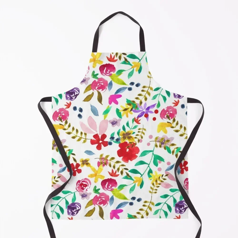 Cute and whimsical watercolor flowers Apron Home Cleaning Womens Dresses For Cosmetologist Apron 
Cute and whimsical watercolor flowers Apron Home Cleaning Womens Dresses For Cosmetologist Apron