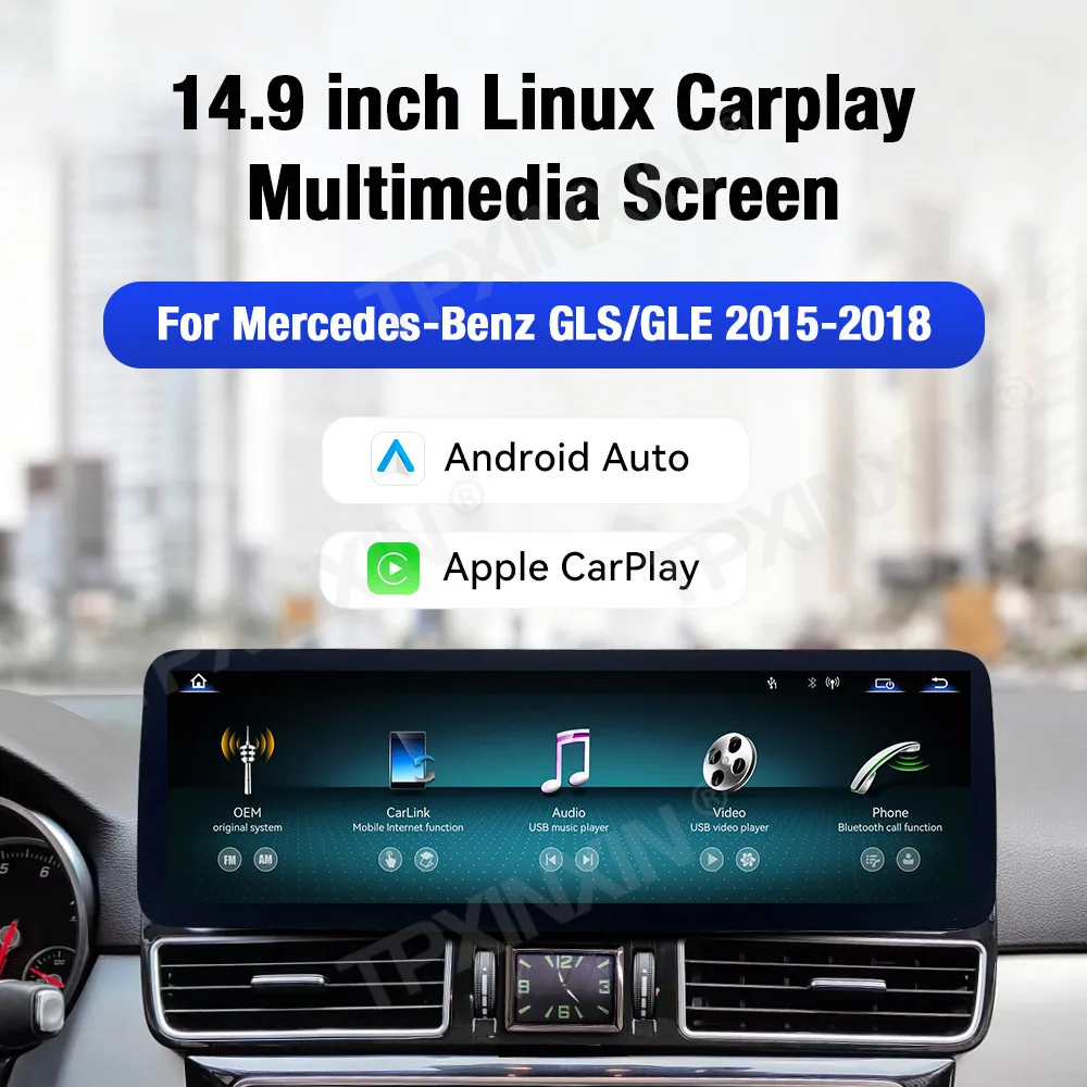 Linux 14.9" Screen For Mercedes Benz GLS GLE 2015-2018 Car Radio Multimedia Player Navigation GPS Stereo Android Auto Carplay
Linux 14.9" Screen For Mercedes Benz GLS GLE 2015-2018 Car Radio Multimedia Player Navigation GPS Stereo Android Auto Carplay