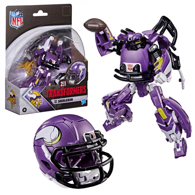 Hasbro Transformers NFL Minnesota Vikings Skolgrin Change Robot to Helmet G3634
Hasbro Transformers NFL Minnesota Vikings Skolgrin Change Robot to Helmet G3634