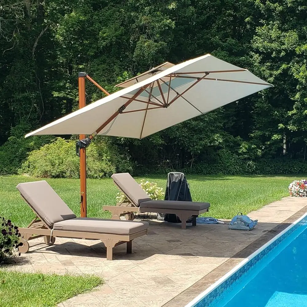 10 X 13 Patio Large Cantilever Umbrella Double Top Deluxe Outdoor Rectangle Wood Pattern Umbrellas Offset Umbrella Heavy Duty S
10 X 13 Patio Large Cantilever Umbrella Double Top Deluxe Outdoor Rectangle Wood Pattern Umbrellas Offset Umbrella Heavy Duty S