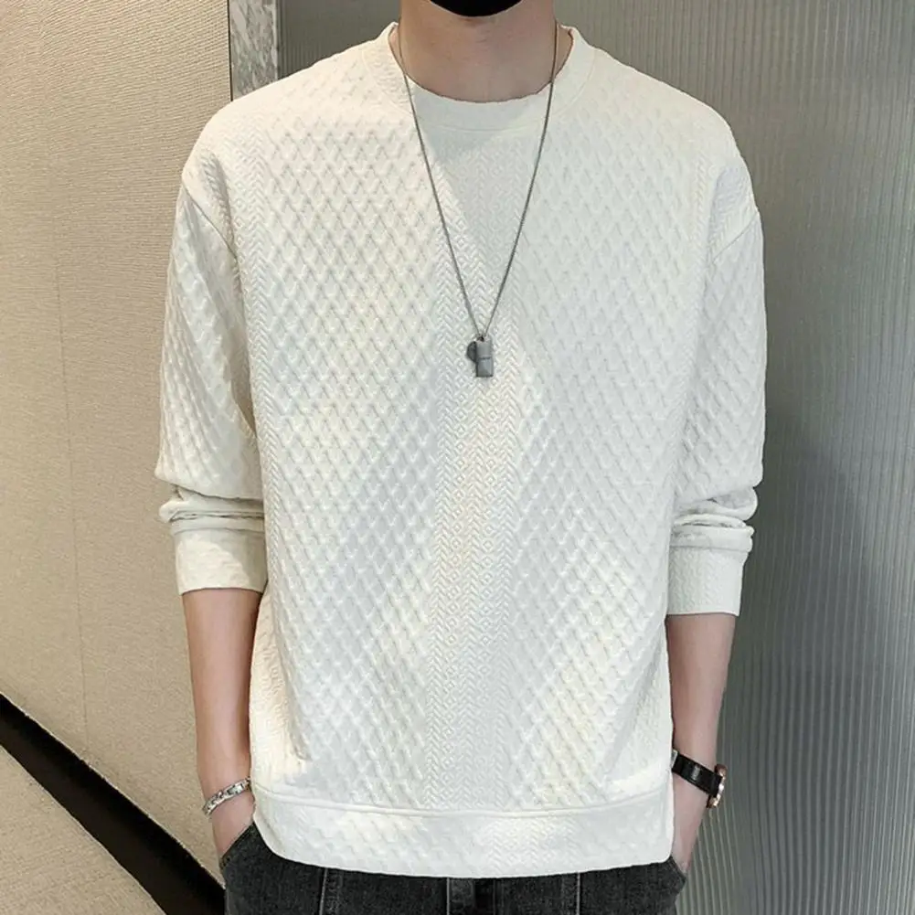 Spring Sweatshirt Comfortable Men's Spring/fall Sweatshirt Rhombus Applique Solid Color Round Neck Thick Long Sleeve Loose
Spring Sweatshirt Comfortable Men's Spring/fall Sweatshirt Rhombus Applique Solid Color Round Neck Thick Long Sleeve Loose