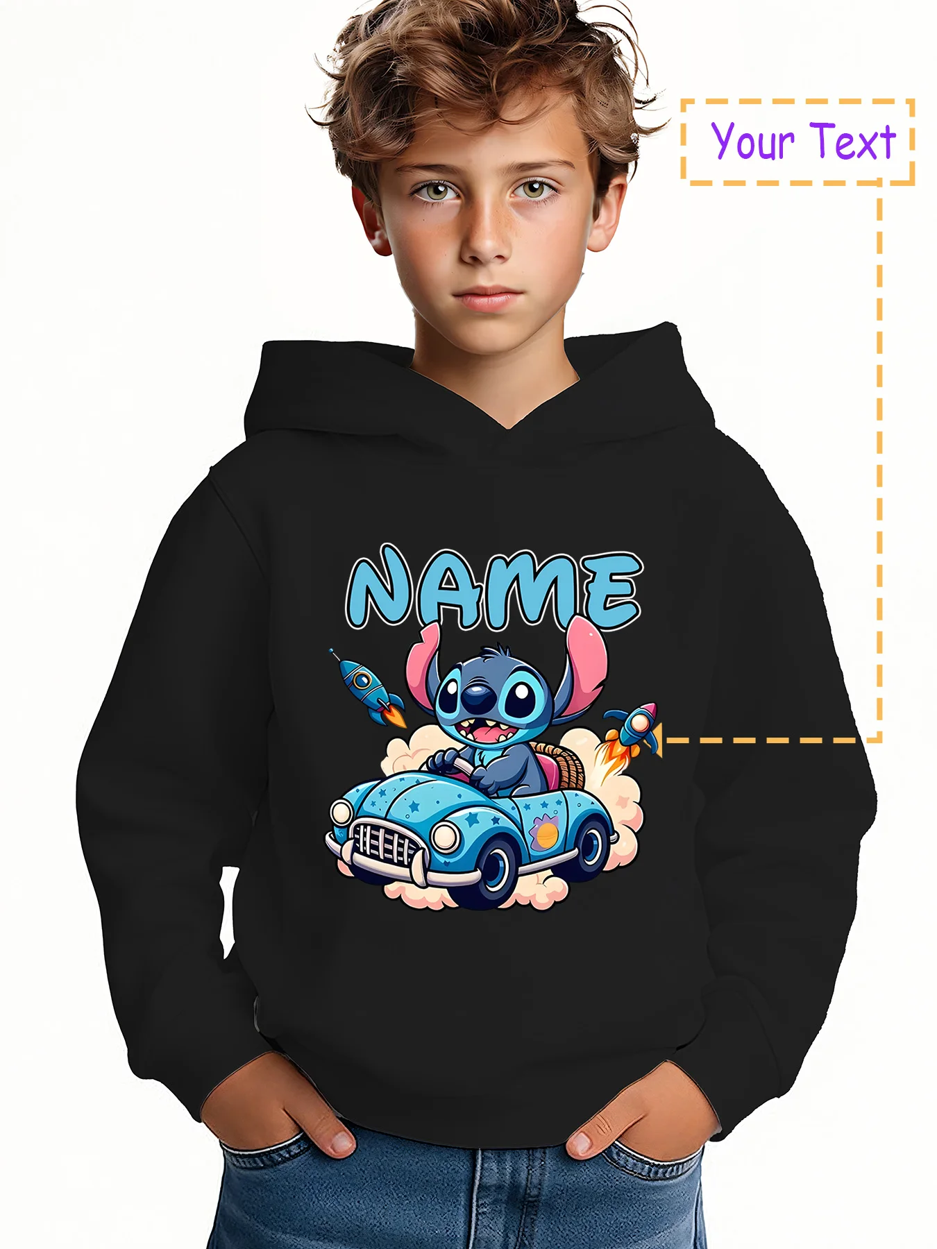 MINISO Stitch the Rocket Hoodie - Stitch drives a rocket car, customizable with "NAME." Licensed by Disney, perfect for everyday
MINISO Stitch the Rocket Hoodie - Stitch drives a rocket car, customizable with "NAME." Licensed by Disney, perfect for everyday