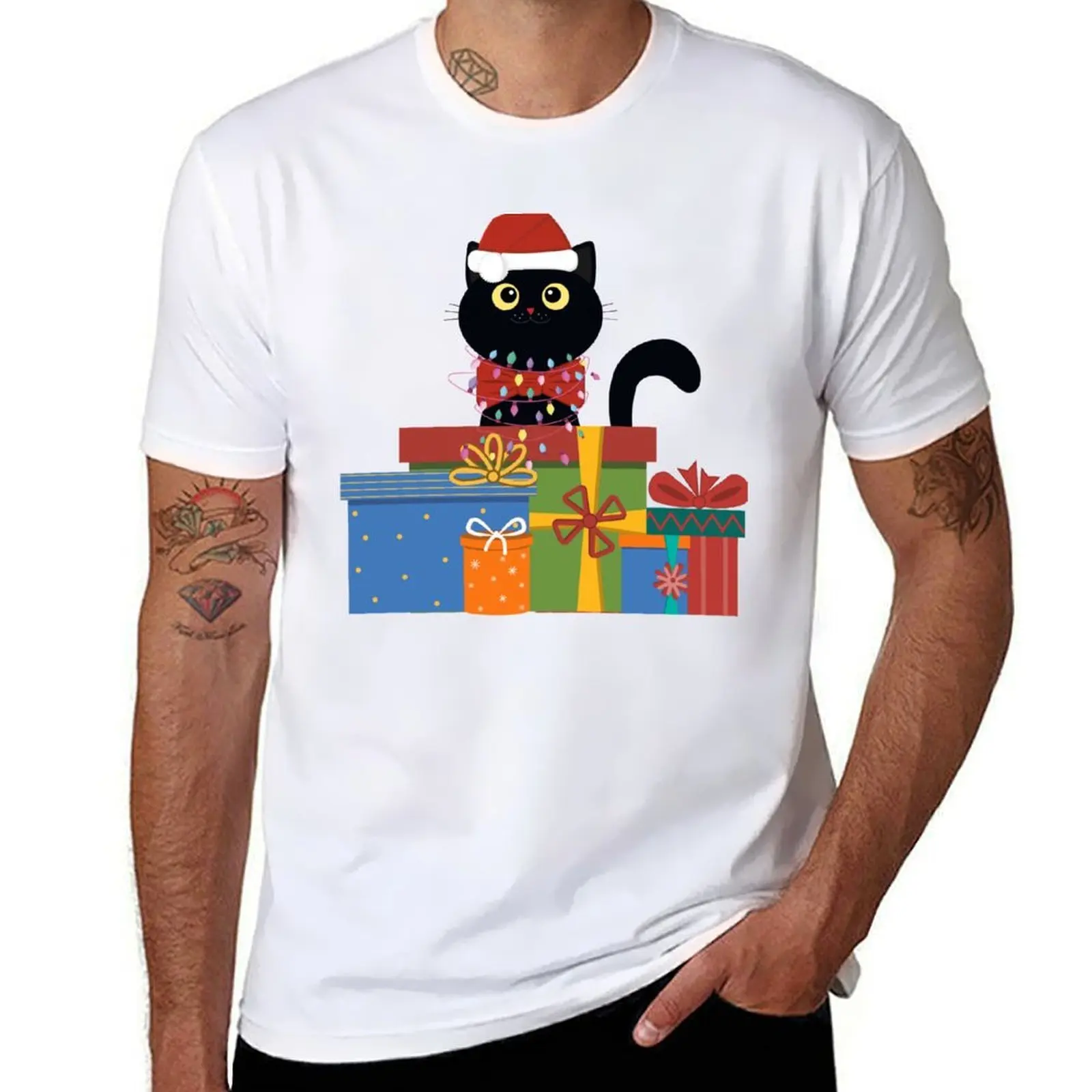 Black Santa Cat Tangled Up In Lights Christmas Santa Illustration T-Shirt man t shirt graphic T-Shirt
Black Santa Cat Tangled Up In Lights Christmas Santa Illustration T-Shirt man t shirt graphic T-Shirt