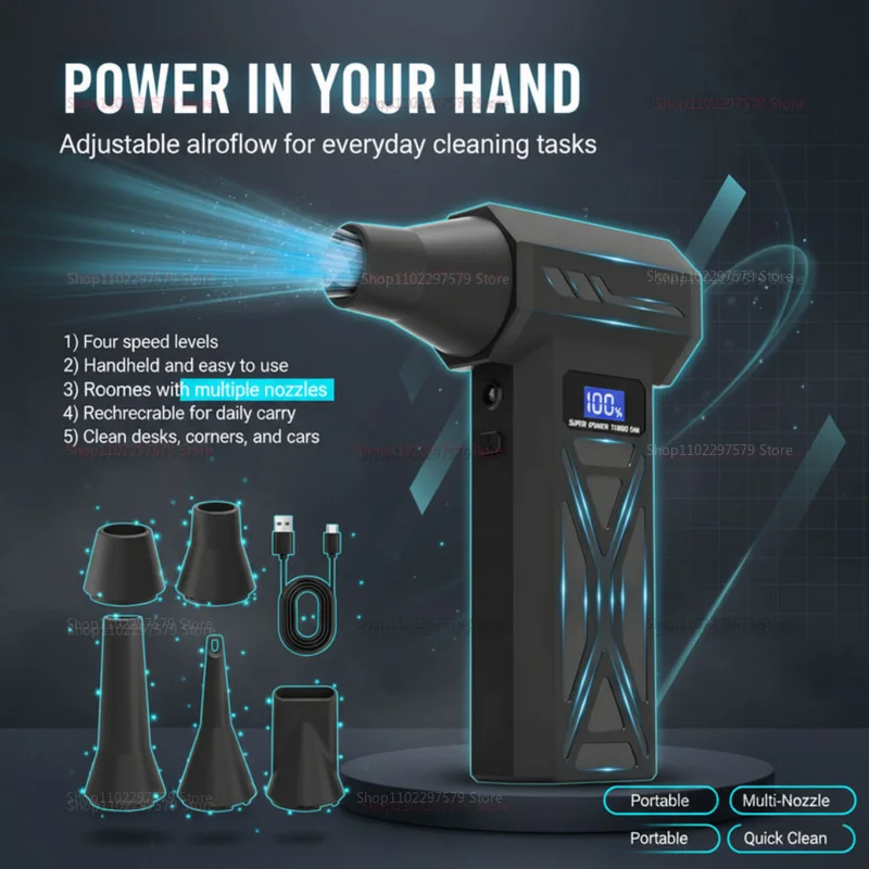 Brand New P70 Handheld Hair Dryer Four-Speed Adjustable Wind Speed Turbo Fan With LED Light Dust Removal Household Cleaning Tool
Brand New P70 Handheld Hair Dryer Four-Speed Adjustable Wind Speed Turbo Fan With LED Light Dust Removal Household Cleaning Tool