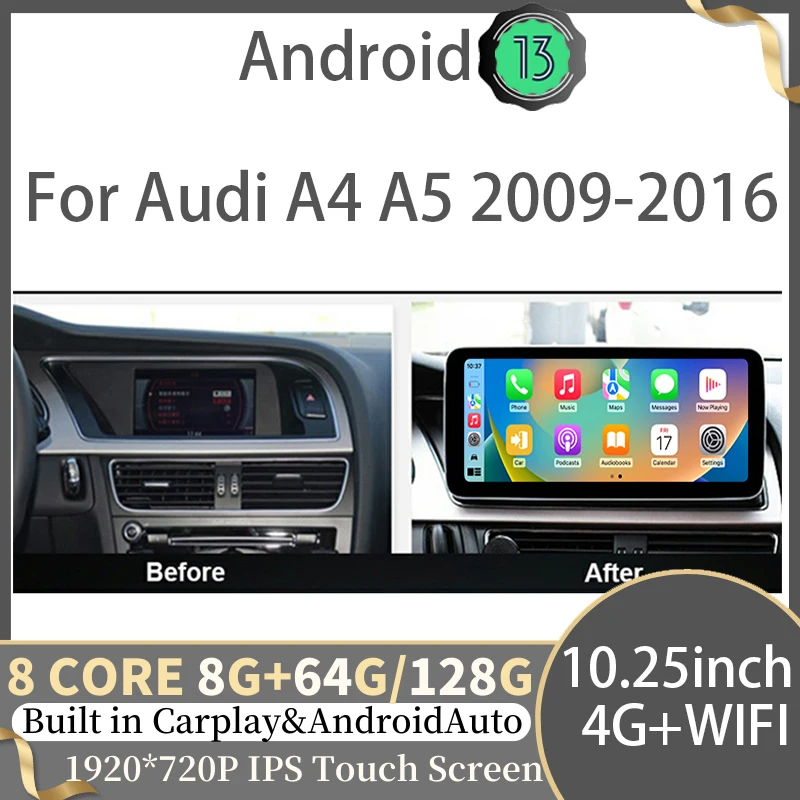12.5" Android 13 Wireless Apple Carplay Auto For AUDI A4 A5 S5 B8 17-21 Car Multimedia Video Players GPS Navigation 4G WIFI
12.5" Android 13 Wireless Apple Carplay Auto For AUDI A4 A5 S5 B8 17-21 Car Multimedia Video Players GPS Navigation 4G WIFI