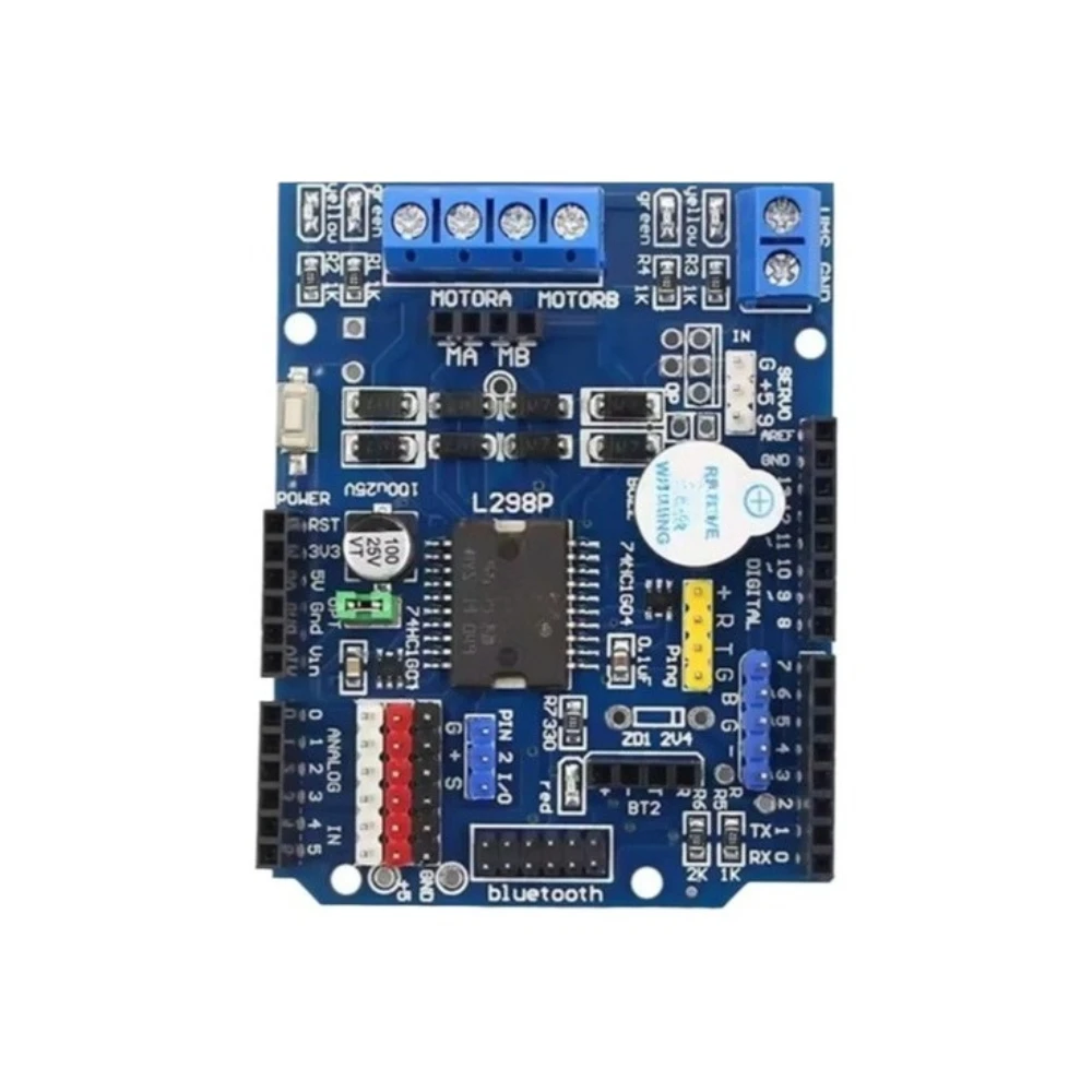 L298P Motor Shield Stepper DC Motor Driver Module Expansion Board for Arduino Robot Smart Car PWM Control
L298P Motor Shield Stepper DC Motor Driver Module Expansion Board for Arduino Robot Smart Car PWM Control
