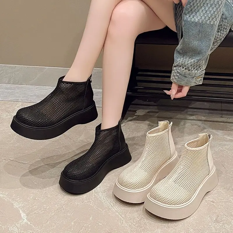 Summer Mesh Boots 2026 New Women Hollow out Cool Boots British Breathable Ankle Boots Female Fashion Motorcycle Shoes Sandals
Summer Mesh Boots 2026 New Women Hollow out Cool Boots British Breathable Ankle Boots Female Fashion Motorcycle Shoes Sandals