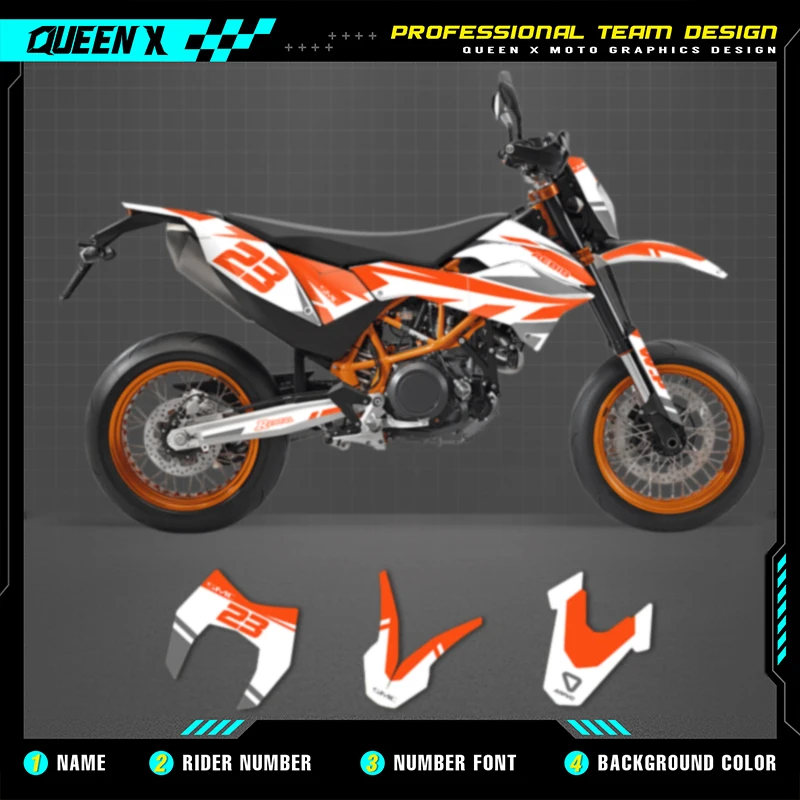 Queen X MOTOR For KTM SMC-R 690 2012 2013 2014 2015 2016 2017 2018 Custom Team Motorcycle Graphics Decals Adhesive Stickers Kits
Queen X MOTOR For KTM SMC-R 690 2012 2013 2014 2015 2016 2017 2018 Custom Team Motorcycle Graphics Decals Adhesive Stickers Kits
