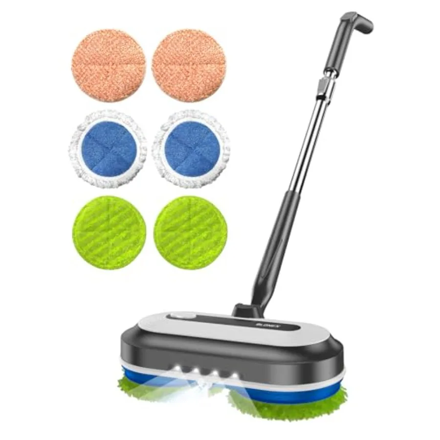 Cordless Electric Mop with LED Headlights and Water Sprayer for All Floors Large 290ml Tank Self-Propelled Spin Mop with Adjust
Cordless Electric Mop with LED Headlights and Water Sprayer for All Floors Large 290ml Tank Self-Propelled Spin Mop with Adjust