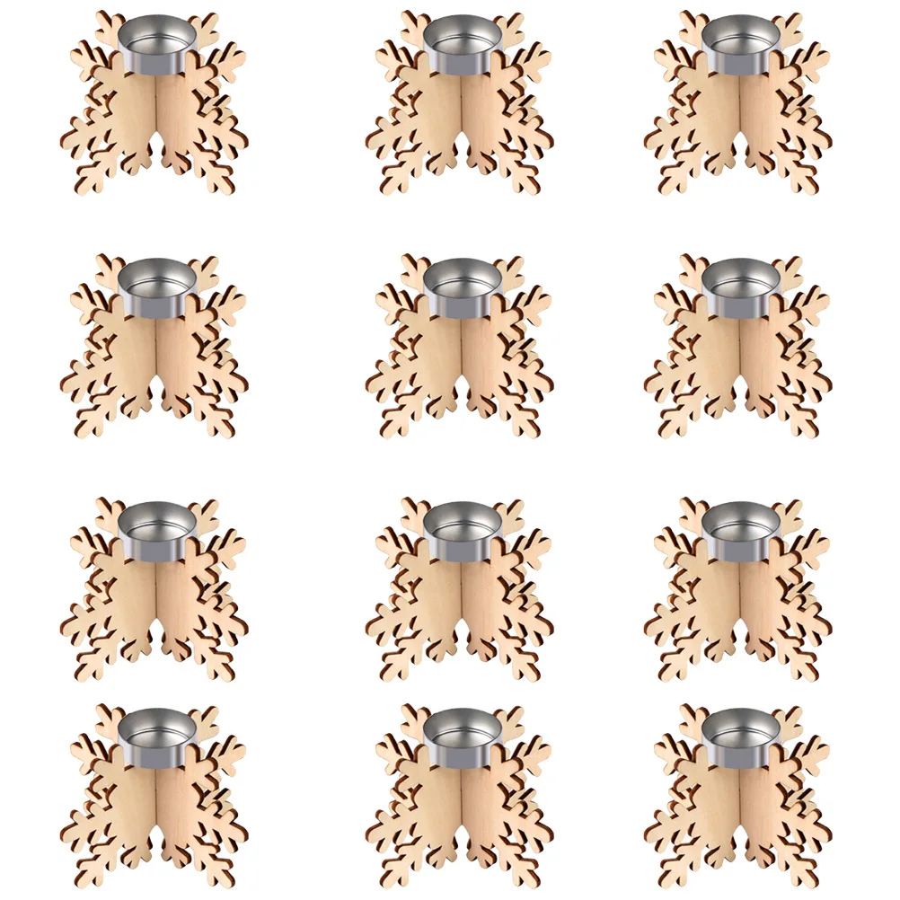 12Pcs Christmas Wooden Candlesticks Snowflake Shape Holders Home Party Decoration Warm Light Wooden Candlestick
12Pcs Christmas Wooden Candlesticks Snowflake Shape Holders Home Party Decoration Warm Light Wooden Candlestick