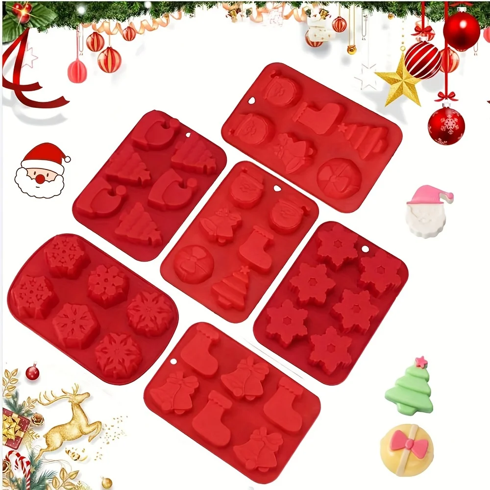6 Packs Silicone Molds Set for Christmas Baking Snowflake Santa Claus Gingerbread Man Xmas Mousse Cooikes Jelly Christmas Tree C
6 Packs Silicone Molds Set for Christmas Baking Snowflake Santa Claus Gingerbread Man Xmas Mousse Cooikes Jelly Christmas Tree C
