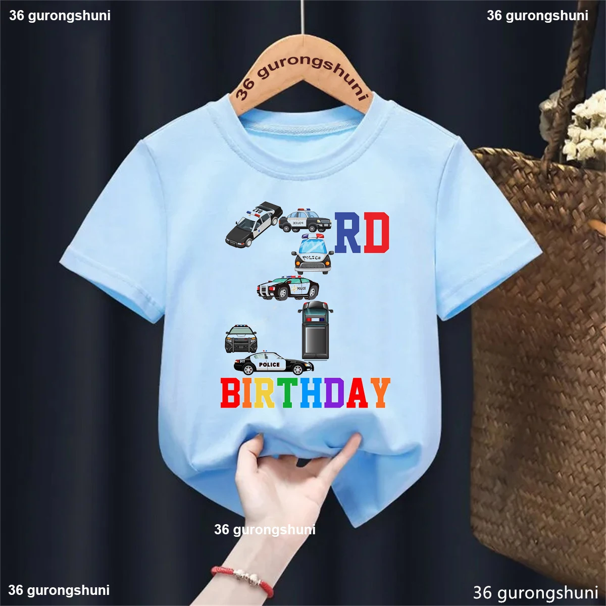 Colorful 2nd/3rd Birthday Gift T Shirt Boys/Girl Excavator Tractor Police Car Fire Engine Print Tshirt Funny Solid Kids Clothes
Colorful 2nd/3rd Birthday Gift T Shirt Boys/Girl Excavator Tractor Police Car Fire Engine Print Tshirt Funny Solid Kids Clothes