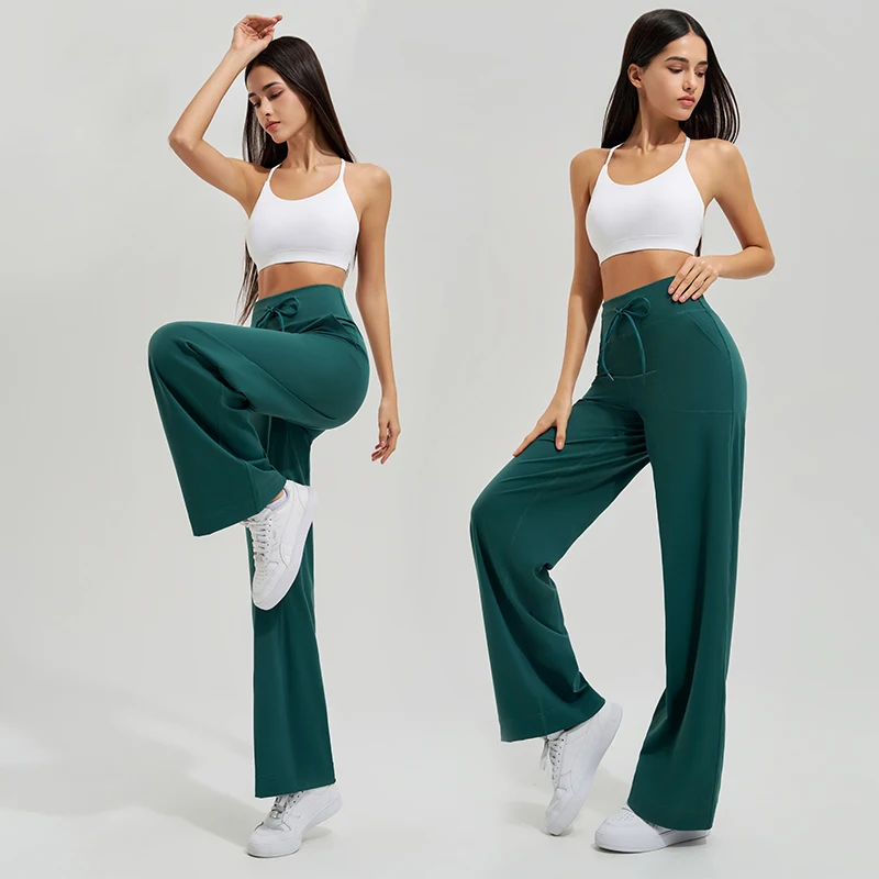 Women's yoga pants high waist wide leg gym casual pants solid color drawstring high elasticity quick drying tight pants
Women's yoga pants high waist wide leg gym casual pants solid color drawstring high elasticity quick drying tight pants