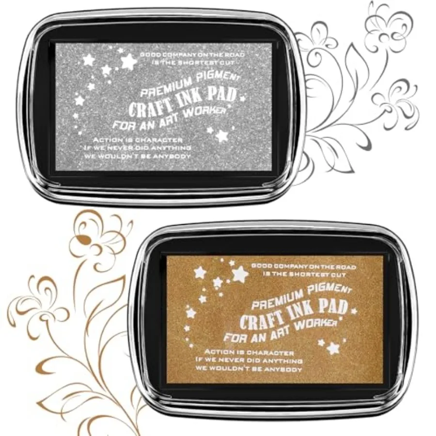Fuyoooo 2 Pack Stamp Pad Craft Ink Pad Set for Rubber Stamps Metallic Gold and Silver for Wedding Invitations Scrapbooking Card
Fuyoooo 2 Pack Stamp Pad Craft Ink Pad Set for Rubber Stamps Metallic Gold and Silver for Wedding Invitations Scrapbooking Card