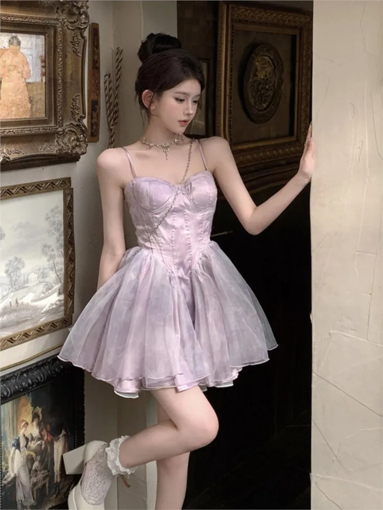 A purple halter puffy birthday dress with the charm of first
A purple halter puffy birthday dress with the charm of first