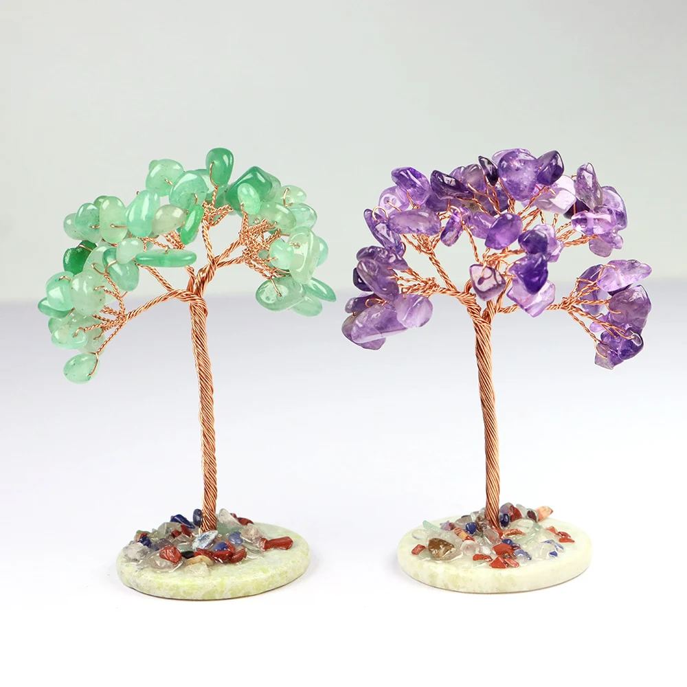 Amethyst Healing Crystals Tree Copper Wire Wrapped on Natural Stone Slice Base Home Desk Living Room Gemstone Decor Mini Sized
Amethyst Healing Crystals Tree Copper Wire Wrapped on Natural Stone Slice Base Home Desk Living Room Gemstone Decor Mini Sized