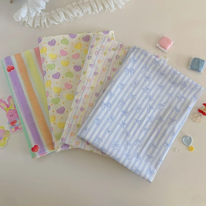 145x50cm Cartoon Printed Fabric 100%Cotton Woven Cloth Colorful Heart-shaped Pattern Bow for DIY Sew Luggage,Clothing Handmade
145x50cm Cartoon Printed Fabric 100%Cotton Woven Cloth Colorful Heart-shaped Pattern Bow for DIY Sew Luggage,Clothing Handmade