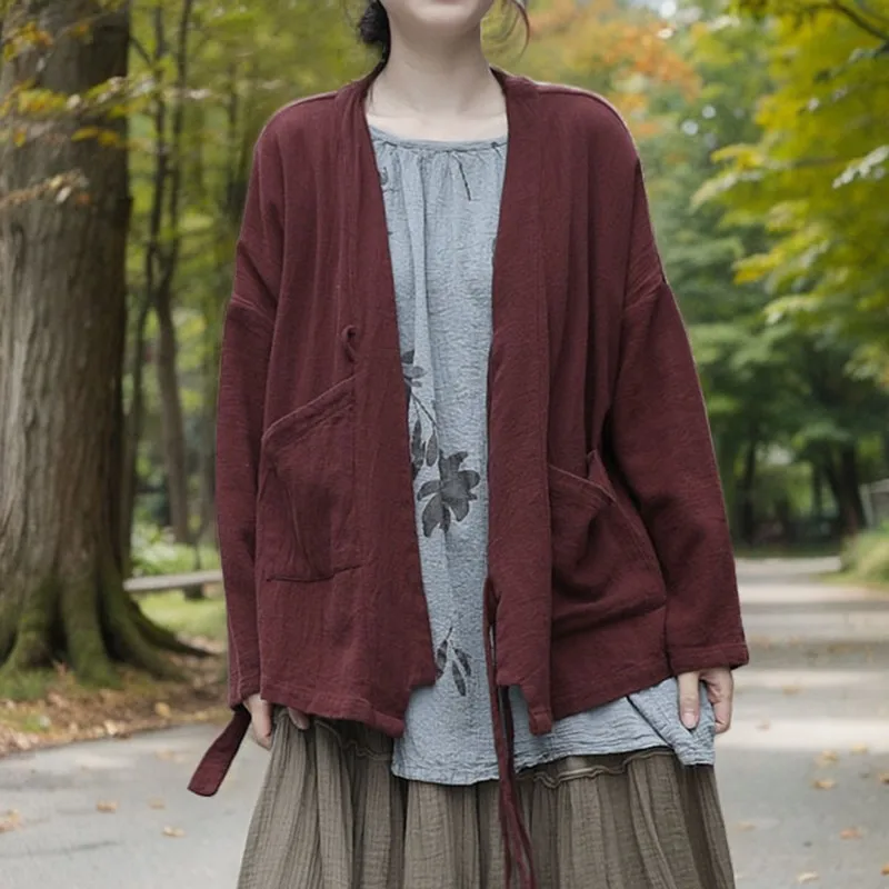 Women Cotton Linen Cardigan Jackets New Arrival 2024 Autumn Vintage Style Solid Color Loose Female Casual Outerwear Coats M224
Women Cotton Linen Cardigan Jackets New Arrival 2024 Autumn Vintage Style Solid Color Loose Female Casual Outerwear Coats M224