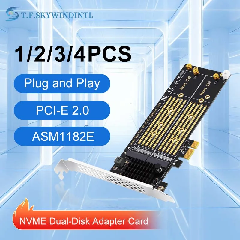 PCIE X1 to Dual M.2 NVME M-KEY SSD Adapter Converter for 2230/2242/2260/2280 SSD Riser Cards
PCIE X1 to Dual M.2 NVME M-KEY SSD Adapter Converter for 2230/2242/2260/2280 SSD Riser Cards
