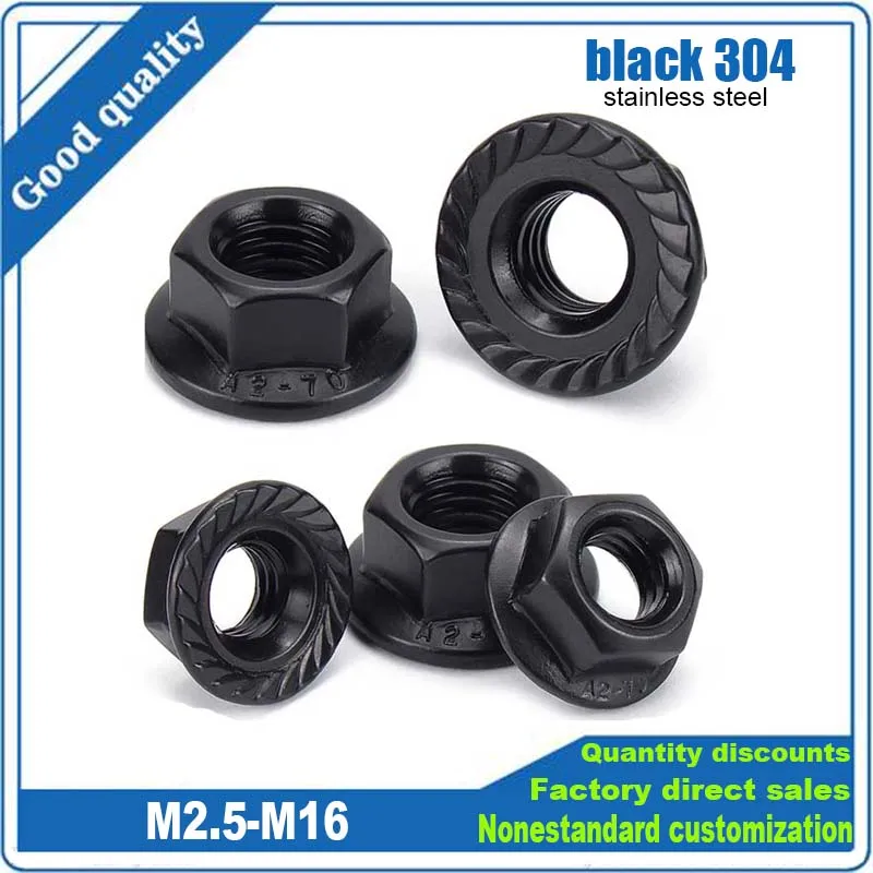1/20Pcs M2.5 M3 M4 M5 M6 M8 M10 to M16 DIN6923 Black 304 Stainless Steel Hexagonal Hex Head Serrated Spinlock Flange Nut Locknut
1/20Pcs M2.5 M3 M4 M5 M6 M8 M10 to M16 DIN6923 Black 304 Stainless Steel Hexagonal Hex Head Serrated Spinlock Flange Nut Locknut