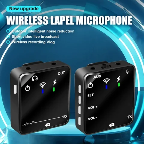 Wireless Lavalier Microphone System 2.4G Video Streaming Lapel Microphone For Phone DSLR Camera Recording Studio Interview
Wireless Lavalier Microphone System 2.4G Video Streaming Lapel Microphone For Phone DSLR Camera Recording Studio Interview