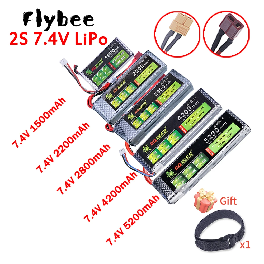 40C 2S Lipo Battery 7.4V 1500/1800/2200/2800/3300/4200/5200/6000/7200mAh For RC Model Toys Aircraft Boat Car 7.4V Battery T XT60
40C 2S Lipo Battery 7.4V 1500/1800/2200/2800/3300/4200/5200/6000/7200mAh For RC Model Toys Aircraft Boat Car 7.4V Battery T XT60
