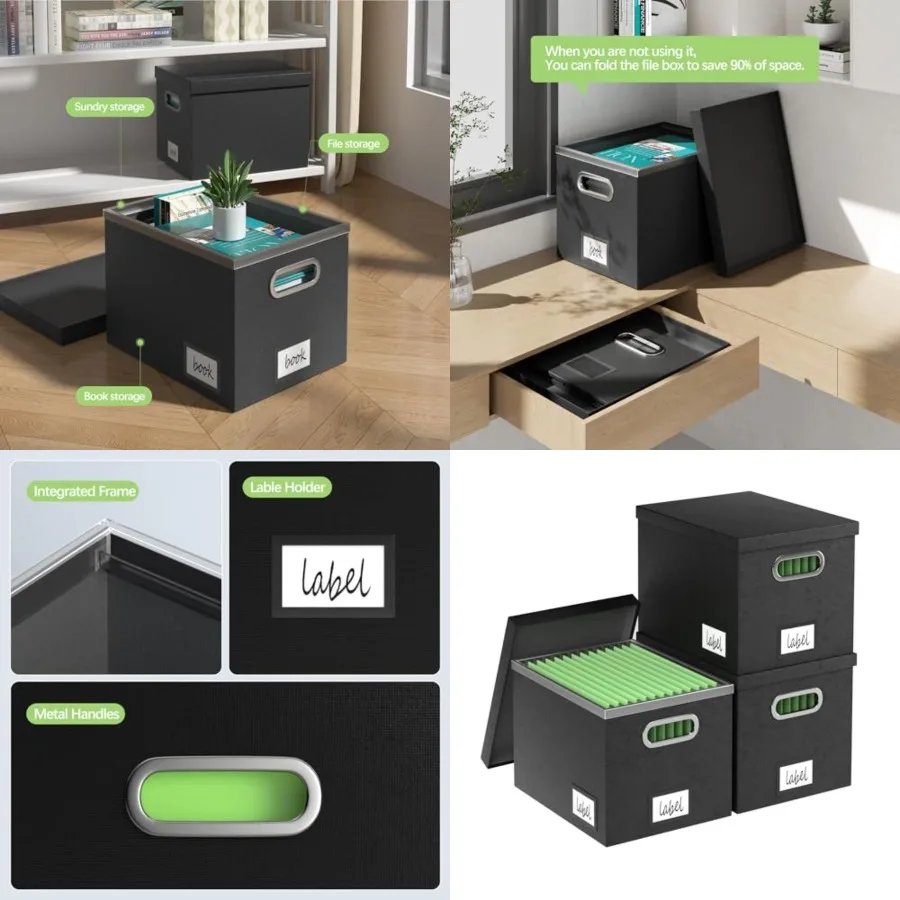 File Organizer Box File Boxes for Hanging Files with Lid Set of 3 Decorative Hanging Folders Letter Size Organizer with One-Pie
File Organizer Box File Boxes for Hanging Files with Lid Set of 3 Decorative Hanging Folders Letter Size Organizer with One-Pie