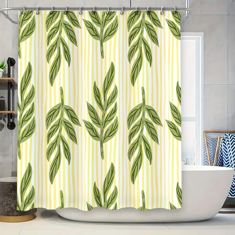 Patterned Shower Curtain Green Leaves Stripes Bathroom Decor for Home Decor White Tub Liner in Yellow Lime Green Size: 180cm x 1
Patterned Shower Curtain Green Leaves Stripes Bathroom Decor for Home Decor White Tub Liner in Yellow Lime Green Size: 180cm x 1