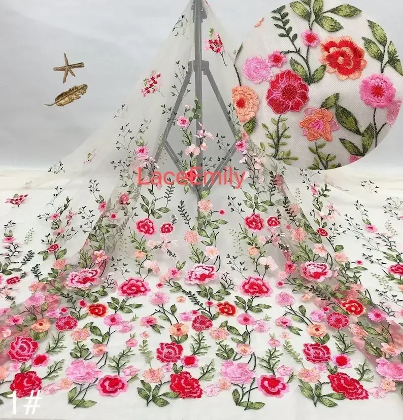 High quality Colorful flowers Embroidered Lace Fabric Floral Tulle fabric For Wedding Gown, Bridal Dress, Summer
High quality Colorful flowers Embroidered Lace Fabric Floral Tulle fabric For Wedding Gown, Bridal Dress, Summer