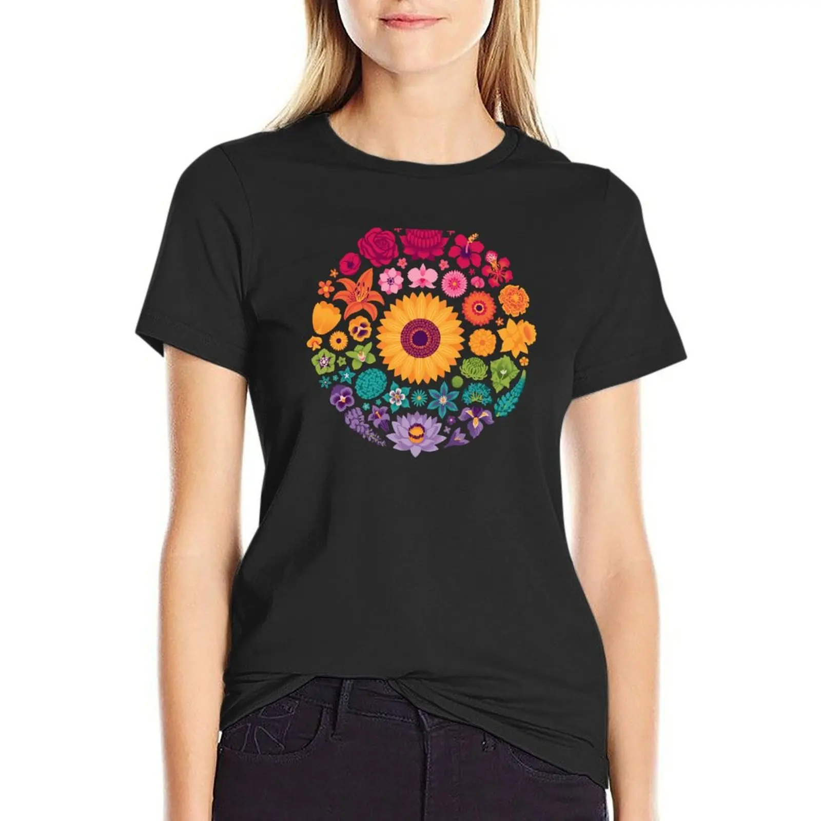 Floral Rainbow (dark) T-Shirt Aesthetic clothing oversized shirts graphic tees clothes for Women
Floral Rainbow (dark) T-Shirt Aesthetic clothing oversized shirts graphic tees clothes for Women