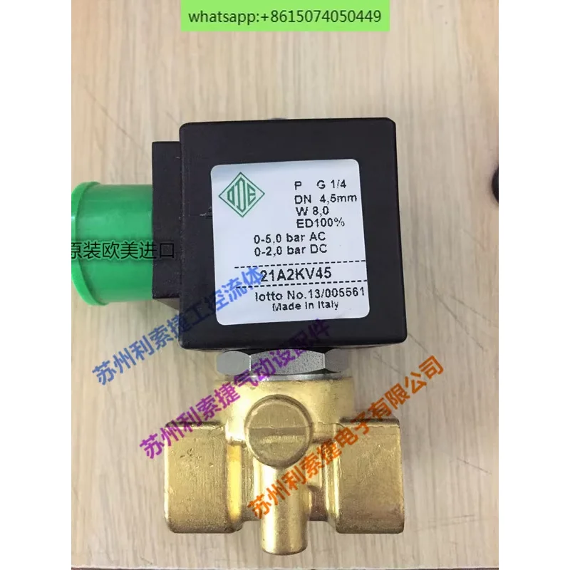 21A2KV45 G1/4 caliber Italian ODE direct-acting normally closed two-way two-way solenoid valve
21A2KV45 G1/4 caliber Italian ODE direct-acting normally closed two-way two-way solenoid valve