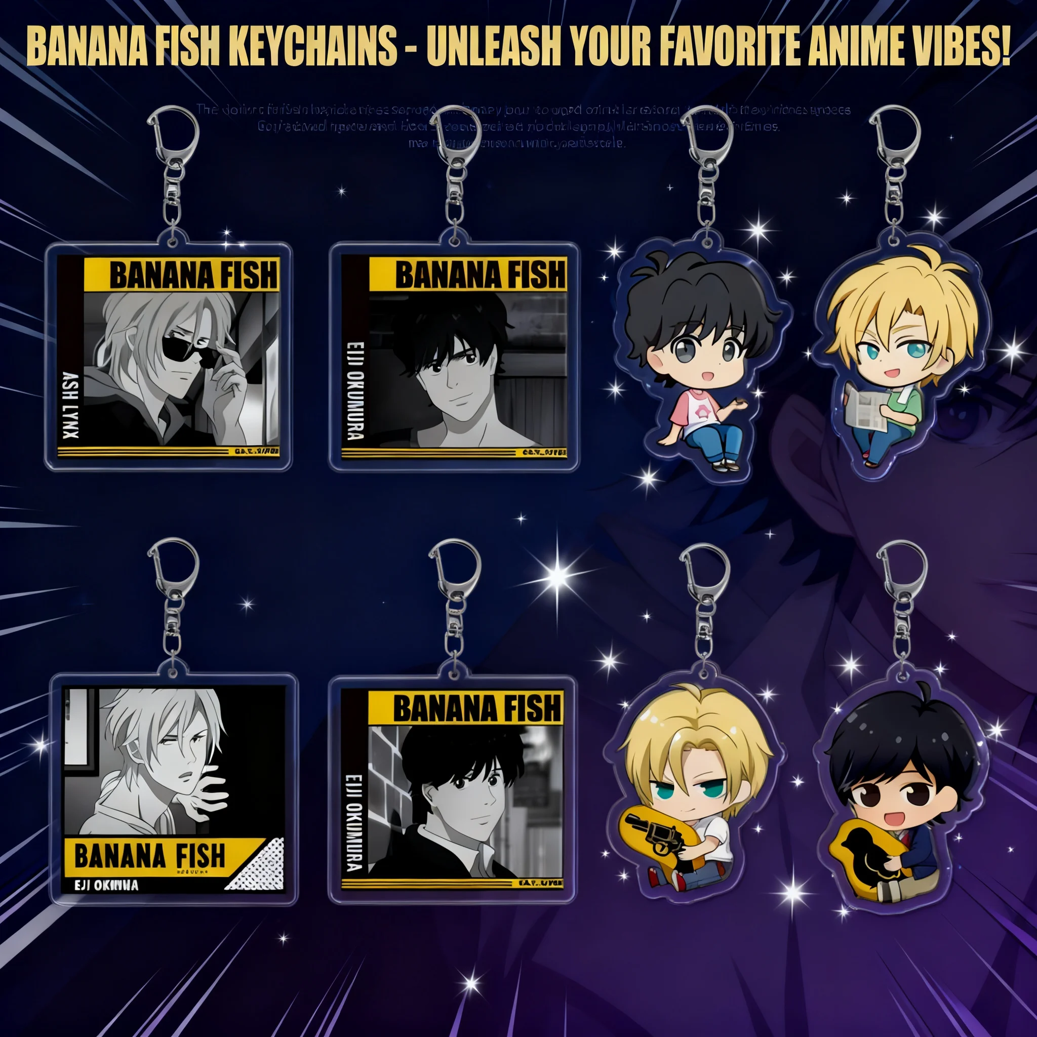 Акриловый брелок-подвеска Banana Fish (Бананфиш) по аниме, в наличии, дропшиппинг, фигурка
Акриловый брелок-подвеска Banana Fish (Бананфиш) по аниме, в наличии, дропшиппинг, фигурка