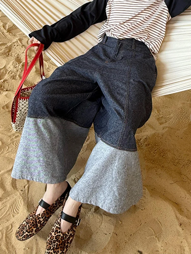 American High Street Heavyweight Design Sense Patchwork Jeans Women Summer New Fashion Trim Nine Wide Leg Skirt Pants
American High Street Heavyweight Design Sense Patchwork Jeans Women Summer New Fashion Trim Nine Wide Leg Skirt Pants