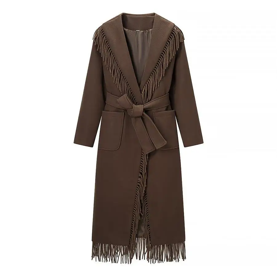 SuperAen European and American-style Women's Fashion 2026 Spring and Autumn New Long-sleeved Tassel Wool Long Coats
SuperAen European and American-style Women's Fashion 2026 Spring and Autumn New Long-sleeved Tassel Wool Long Coats