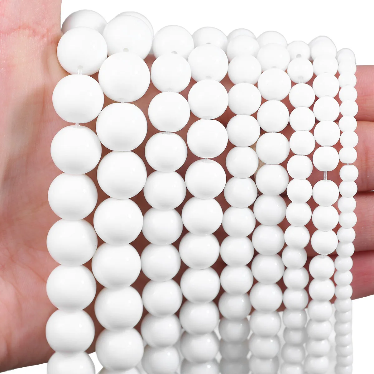 5 Strands/lot 4 -12mm Natural Stone White Onyx Beads Round Loose Spacer Bead for Jewelry Making DIY Bracelet Necklace Accessory
5 Strands/lot 4 -12mm Natural Stone White Onyx Beads Round Loose Spacer Bead for Jewelry Making DIY Bracelet Necklace Accessory